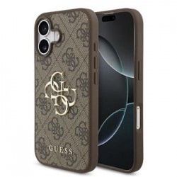Guess iPhone 17 Hülle Case 4G Muster Metal Logo Braun