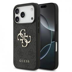 Guess iPhone 17 Pro Hülle Case 4G Muster Metal Logo Grau