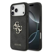 Guess iPhone 17 Pro Max Hülle Case 4G Muster Metal Logo Grau