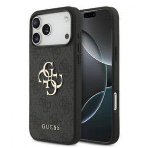 Guess iPhone 17 Pro Max Hülle Case 4G Muster Metal Logo Grau