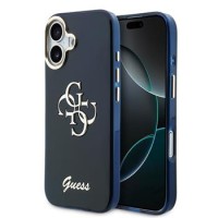 Guess iPhone 17 Hülle Case 4G Script Metal Logo Blau
