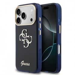 Guess iPhone 17 Pro Max Hülle Case 4G Script Metal Logo Blau
