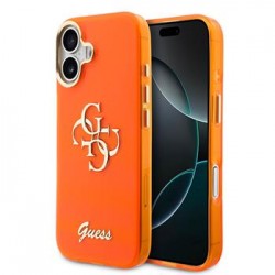 Guess iPhone 17 Hülle Case 4G Script Metal Logo Orange