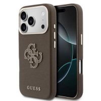Guess iPhone 17 Pro Hülle Case Resin Logo Braun