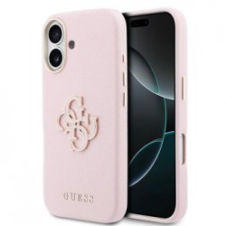 Guess iPhone 17 Hülle Case Resin Logo Rosa