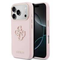 Guess iPhone 17 Pro Hülle Case Resin Logo Rosa