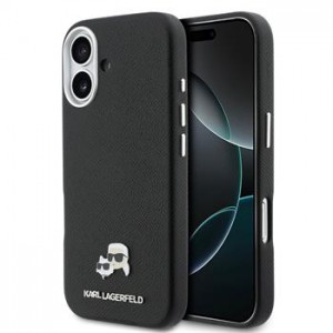 Karl Lagerfeld iPhone 17 Hülle Case Karl Choupette Metal Pins MagSafe Schwarz