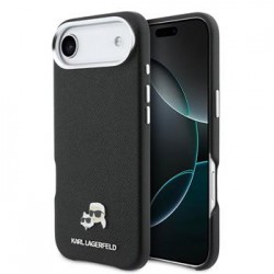 Karl Lagerfeld iPhone 17 Air Hülle Case Karl Choupette Metal Pins MagSafe Schwarz