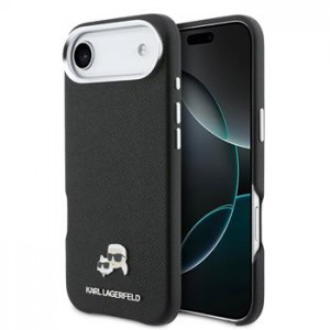 Karl Lagerfeld iPhone 17 Air Hülle Case Karl Choupette Metal Pins MagSafe Schwarz