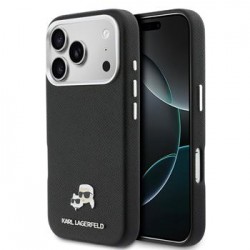 Karl Lagerfeld iPhone 17 Pro Hülle Case Karl Choupette Metal Pins MagSafe Schwarz