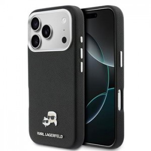 Karl Lagerfeld iPhone 17 Pro Hülle Case Karl Choupette Metal Pins MagSafe Schwarz
