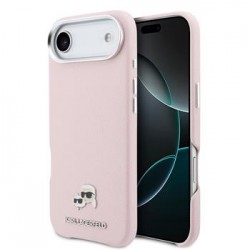 Karl Lagerfeld iPhone 17 Air Hülle Case Karl Choupette Metal Pins MagSafe Rosa