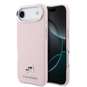 Karl Lagerfeld iPhone 17 Air Hülle Case Karl Choupette Metal Pins MagSafe Rosa