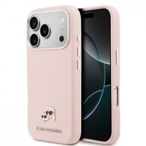 Karl Lagerfeld iPhone 17 Pro Hülle Case Karl Choupette Metal Pins MagSafe Rosa