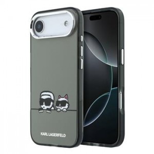 Karl Lagerfeld iPhone 17 Air Hülle Case Karl Choupette Heads MagSafe Grau