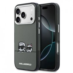 Karl Lagerfeld iPhone 17 Pro Hülle Case K&CH Heads Logo MagSafe Schwarz