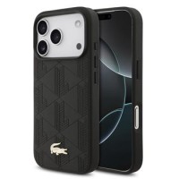 Lacoste iPhone 17 Pro Hülle Case Nomogramme Gold Logo MagSafe Schwarz