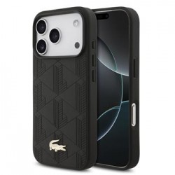 Lacoste iPhone 17 Pro Hülle Case Nomogramme Gold Logo MagSafe Schwarz