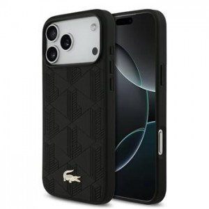 Lacoste iPhone 17 Pro Max Hülle Case Nomogramme Gold Logo MagSafe Schwarz
