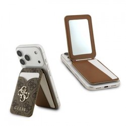 Guess MagSafe Card Slot Wallet with Stand and Mirror, Brown