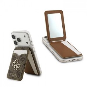 Guess MagSafe Card Slot Wallet with Stand and Mirror, Brown