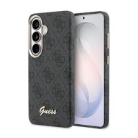 Guess Samsung S26 Hülle Case 4G Script Metal Logo Magnetic Schwarz
