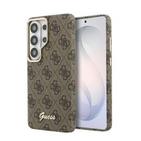 Guess Samsung S26 Ultra Hülle Case 4G Script Metal Logo Magnetic Braun