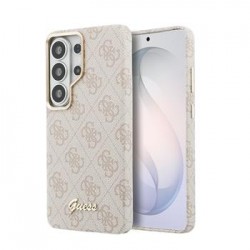 Guess Samsung S26 Ultra Hülle Case 4G Script Metal Logo Magnetic Rosa