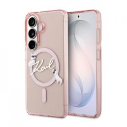Karl Lagerfeld Samsung S26 Hülle Case Choupette Karl Script Magnetic Rosa