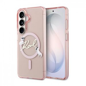 Karl Lagerfeld Samsung S26 Hülle Case Choupette Karl Script Magnetic Rosa