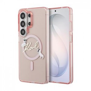 Karl Lagerfeld Samsung S26 Ultra Hülle Case Choupette Karl Script Magnetic Rosa