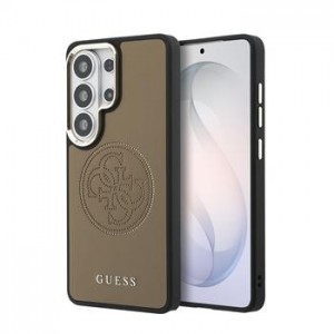 Guess Samsung S26 Ultra Hülle Case Perforated 4G Metal Magnetic Braun