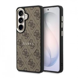 Guess Samsung S26+ Plus Hülle Case Leather 4G Gold Frame Magnetic Braun
