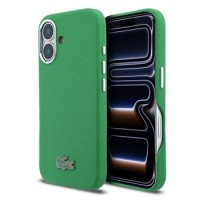 Lacoste iPhone 16 Hülle Case MagSafe Iconic Metal Frame Grün