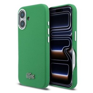 Lacoste iPhone 16 Case MagSafe Iconic Metal Frame Green