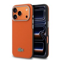 Lacoste iPhone 17 Pro Hülle Case Petit Pique Semi Wrap MagSafe Orange