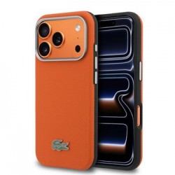 Lacoste iPhone 17 Pro Hülle Case Petit Pique Semi Wrap MagSafe Orange