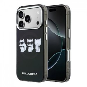 Karl Lagerfeld iPhone 17 Pro Max Hülle Case Trio Choupette MagSafe Schwarz