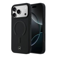 Mercedes iPhone 17 Pro Hülle Case Leather 3D MagSafe Schwarz
