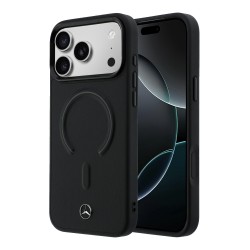 Mercedes iPhone 17 Pro Hülle Case Leather 3D MagSafe Schwarz