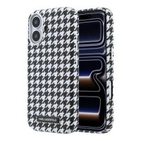 Karl Lagerfeld iPhone 17 Hülle Case MagSafe Houndstooth Resin Plate Schwarz