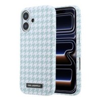 Karl Lagerfeld iPhone 17 Hülle Case MagSafe Houndstooth Resin Plate Blau