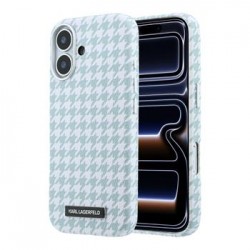 Karl Lagerfeld iPhone 17 Hülle Case MagSafe Houndstooth Resin Plate Blau