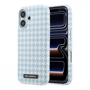 Karl Lagerfeld iPhone 17 Hülle Case MagSafe Houndstooth Resin Plate Blau