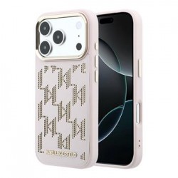 Karl Lagerfeld iPhone 17 Pro Hülle Case Perforated Monogram MagSafe Rosa