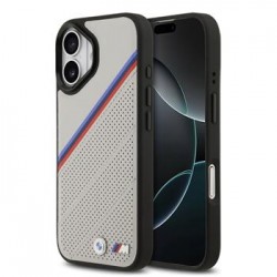 BMW iPhone 17 Hülle Case M Tricolor Perforated MagSafe Grau