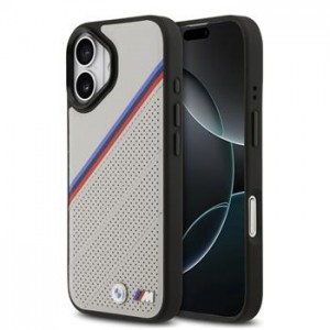 BMW iPhone 17 Hülle Case M Tricolor Perforated MagSafe Grau