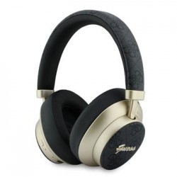 Guess Bluetooth 5.4 Kopfhörer ENC 4G Gold Script Metal Logo Schwarz