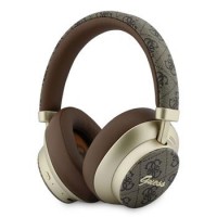 Guess Bluetooth 5.4 Kopfhörer ENC 4G Gold Script Metal Logo Braun