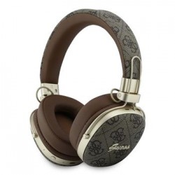 Guess Bluetooth Kopfhörer Over-Ear ENC Metal 4G Script Braun